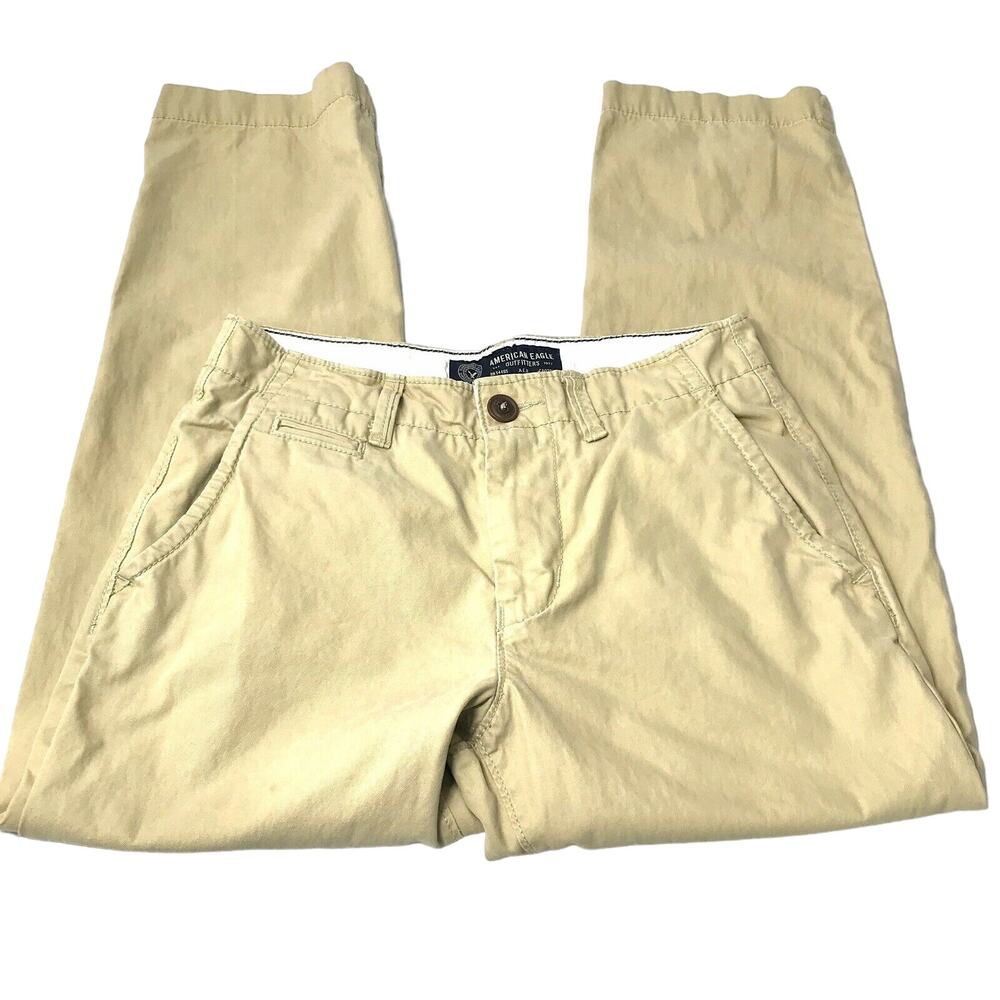 American Eagle Khaki Pants Mens‎  26 x 27 Tan Original Straight Uniform School - Picture 11 of 11